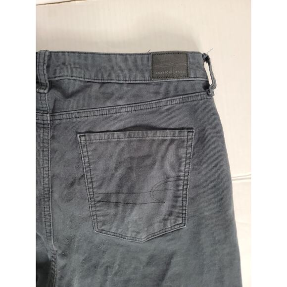 AMERICAN EAGLE Jeans Womens SZ 16 Super High Rise Flare Gray Corduroy 70's Inspo - Picture 10 of 10